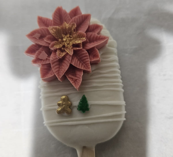 Artisan Christmas Cakesicles | Poinsettia & Gingerbread Festive Treats